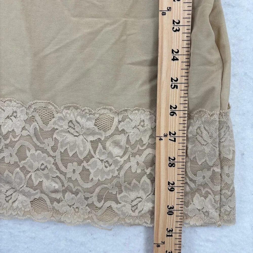 Shape Fx Slip with Built In Underwire Bra Size 38C Beige Shapewear Lace Hem
